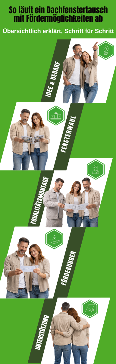 So läuft ein Dachfenstertausch mit Fördermöglichkeiten ab